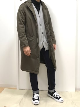 「LIDNM（リドム）のアイテム（モッズコート）」を使った、Sophさん（メンズ・168cm）の秋コーディネート