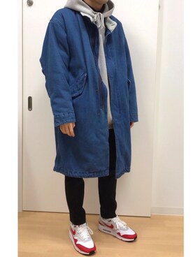 「MONKEY TIME（モンキータイム）のアイテム（モッズコート）」を使った、Sophさん（メンズ・168cm）の冬コーディネート