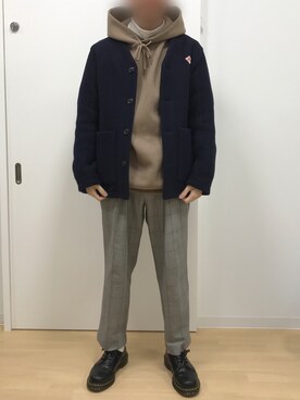 「グレンチェック」｜「アイテム（その他アウター）」を使った、Sophさん（メンズ・168cm）の冬コーディネート