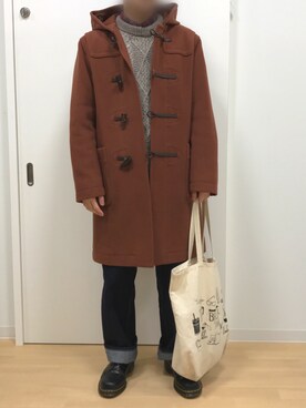 「UNITED ARROWS（ユナイテッドアローズ）のアイテム（ダッフルコート）」を使った、Sophさん（メンズ・168cm）の冬コーディネート