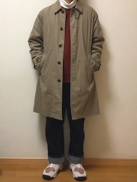 「ACG」｜「アイテム（ステンカラーコート）」を使った、Sophさん（メンズ・168cm）の冬コーディネート