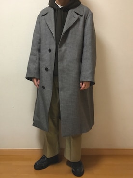 「ガンクラブチェック」｜「アイテム（その他アウター）」を使った、Sophさん（メンズ・168cm）の冬コーディネート