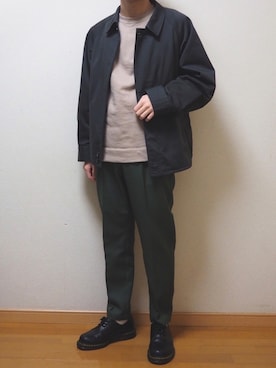 「UNIVERSAL OVERALL（ユニバーサルオーバーオール）のアイテム（スラックス）」を使った、Sophさん（メンズ・168cm）の春コーディネート