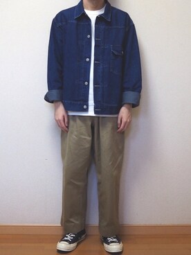 「unfil（アンフィル）のアイテム（ジャケット/アウター）」を使った、Sophさん（メンズ・168cm）の秋コーディネート
