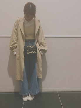 「アイテム（キャミソール、ベージュ系）」を使った、®さん（レディース・162cm）の春コーディネート