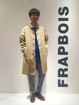 「ベージュのコート」｜ERIさん（メンズ・178cm）の冬コーディネート