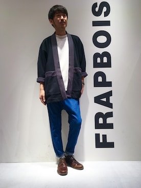 「サルエルデニム」｜「アイテム（その他アウター）」を使った、ERIさん（メンズ・178cm）の秋コーディネート