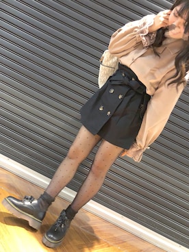 「アイテム（タイツ/ストッキング）」を使った、おかだりのさん（レディース・158cm・10代）の秋コーディネート