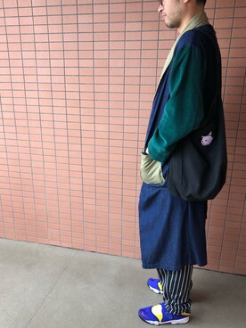「AlexanderLeeChang（アレキサンダーリーチャン）のアイテム（トートバッグ）」を使った、しんじさん（メンズ・178cm）の秋コーディネート