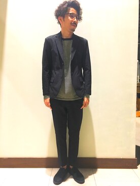 「Right-on（ライトオン）のアイテム（テーラードジャケット）」を使った、tsubasaさん（メンズ・173cm）の秋コーディネート