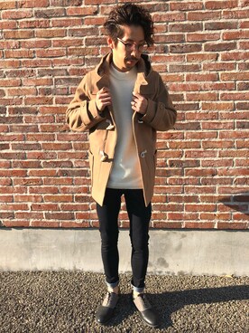 「ロールアップ」｜「アイテム（ダッフルコート）」を使った、tsubasaさん（メンズ・173cm）の秋コーディネート