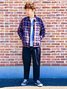 「Right-on（ライトオン）のアイテム（ブルゾン）」を使った、tsubasaさん（メンズ・173cm）の春コーディネート