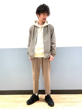 「Right-on（ライトオン）のアイテム（スラックス）」を使った、tsubasaさん（メンズ・173cm）の冬コーディネート