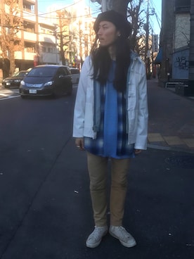 「fridge（フリッジ）のアイテム」を使った、望月貴太さん（メンズ・178cm）の冬コーディネート