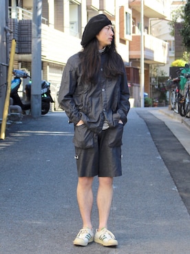 「MOUNTAIN RESEARCH（マウンテンリサーチ）のアイテム」を使った、望月貴太さん（メンズ・178cm）の春コーディネート