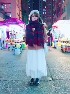 「海外」｜「アイテム（ダッフルコート）」を使った、Mizuumiさん（レディース・150cm）の冬コーディネート