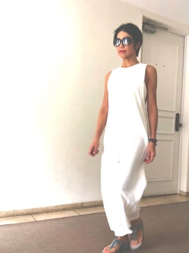 「ZARA（ザラ）のアイテム（サロペット/オーバーオール）」を使った、sanさん（レディース・161cm）の夏コーディネート