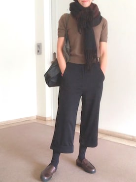 「茶系コーデ」｜sanさん（レディース・161cm）の冬コーディネート