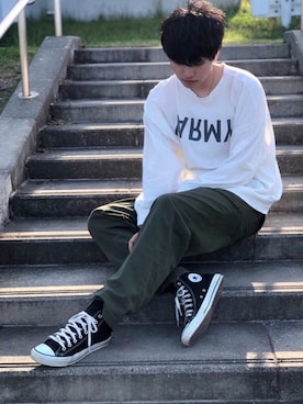 「Panamaboy（パナマボーイ）のアイテム（パンツ）」を使った、  風早ゆうたさん（メンズ・184cm）の春コーディネート