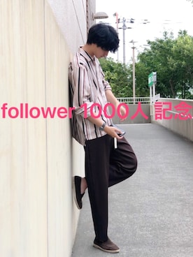 「Panamaboy（パナマボーイ）のアイテム（パンツ）」を使った、  風早ゆうたさん（メンズ・183cm）の夏コーディネート