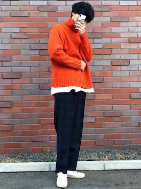   風早ゆうたさん（メンズ・184cm）の冬コーディネート