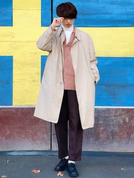 「LONDONFOG（ロンドンフォグ）のアイテム（ジャケット/アウター）」を使った、  風早ゆうたさん（メンズ・184cm）の冬コーディネート