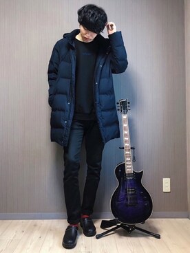 「RAGEBLUE（レイジブルー）のアイテム（チノパンツ）」を使った、  風早ゆうたさん（メンズ・184cm）の冬コーディネート