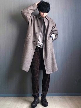 「RAGEBLUE（レイジブルー）のアイテム（ブーツ）」を使った、  風早ゆうたさん（メンズ・184cm）の冬コーディネート