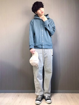 「CONVERSE（コンバース）のconverse コンバース ALL STAR HI オールスター ハイ 3206 BLACK(US)（スニーカー）」を使った、  風早ゆうたさん（メンズ・184cm・20代）の春コーディネート