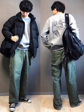 「GU（ジーユー）のアイテム（ブルゾン）」を使った、  風早ゆうたさん（メンズ・184cm）の冬コーディネート