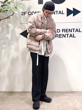 「HARE（ハレ）のアイテム（帽子）」を使った、  風早ゆうたさん（メンズ・184cm）の春コーディネート