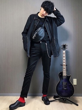 「RAGEBLUE（レイジブルー）のアイテム（チノパンツ）」を使った、  風早ゆうたさん（メンズ・184cm）の冬コーディネート