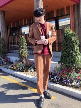 「SLACK FOOTWEAR（スラックフットウェア）のアイテム（スニーカー）」を使った、  風早ゆうたさん（メンズ・184cm）の春コーディネート