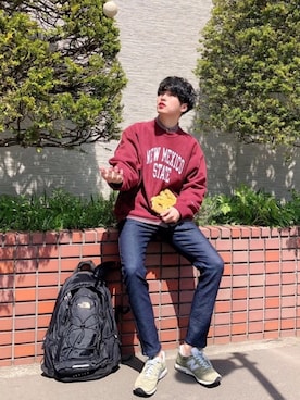 「Champion（チャンピオン）のアイテム（スウェット）」を使った、  風早ゆうたさん（メンズ・184cm）の春コーディネート
