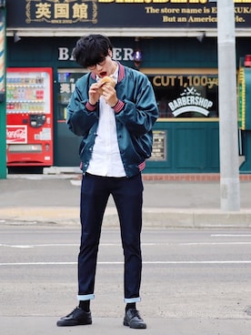 「SLACK FOOTWEAR（スラックフットウェア）のアイテム」を使った、  風早ゆうたさん（メンズ・184cm）の夏コーディネート