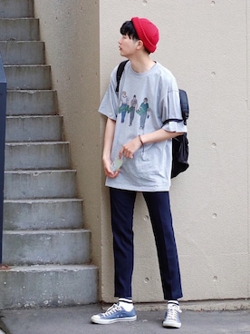 「THE CASUAL（カジュアル）のアイテム（パンツ）」を使った、  風早ゆうたさん（メンズ・184cm）の夏コーディネート