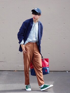 「SLACK FOOTWEAR（スラックフットウェア）のアイテム」を使った、  風早ゆうたさん（メンズ・184cm）の夏コーディネート
