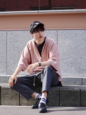 「SLACK FOOTWEAR（スラックフットウェア）のアイテム」を使った、  風早ゆうたさん（メンズ・184cm）の夏コーディネート