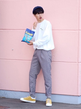 「SLACK FOOTWEAR（スラックフットウェア）のアイテム」を使った、  風早ゆうたさん（メンズ・184cm）の夏コーディネート