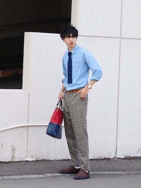 「SLACK FOOTWEAR（スラックフットウェア）のアイテム」を使った、  風早ゆうたさん（メンズ・184cm）の夏コーディネート