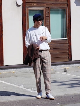 「アキコーデ」｜「アイテム（その他）」を使った、  風早ゆうたさん（メンズ・184cm）の秋コーディネート