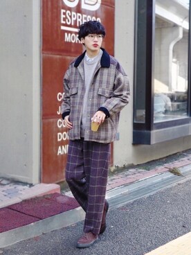 「SLACK FOOTWEAR（スラックフットウェア）のアイテム」を使った、  風早ゆうたさん（メンズ・184cm）の冬コーディネート