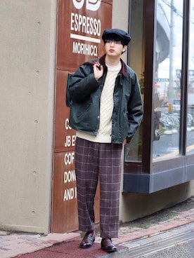 「BEAMS PLUS（ビームスプラス）のアイテム」を使った、  風早ゆうたさん（メンズ・184cm）の冬コーディネート