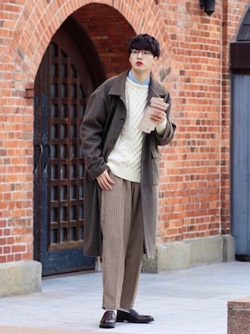 「BEAMS PLUS（ビームスプラス）のアイテム」を使った、  風早ゆうたさん（メンズ・184cm）の冬コーディネート