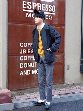 「URBAN RESEARCH（アーバンリサーチ）のアイテム（パンツ）」を使った、  風早ゆうたさん（メンズ・184cm）の冬コーディネート