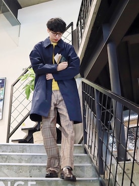 スラックスを使った チェックパンツ の人気ファッションコーディネート Wear