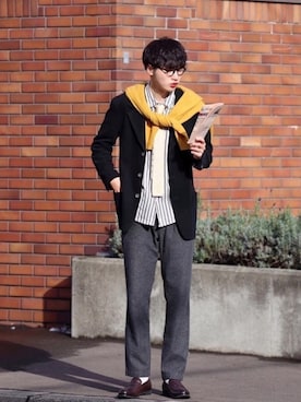   風早ゆうたさん（メンズ・184cm）の冬コーディネート