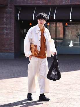 「INTER FACTORY（インターファクトリー）のアイテム（その他アウター）」を使った、  風早ゆうたさん（メンズ・184cm）の春コーディネート
