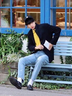 「SILAS（サイラス）のS CAP（キャップ）」を使った、  風早ゆうたさん（メンズ・184cm）の春コーディネート
