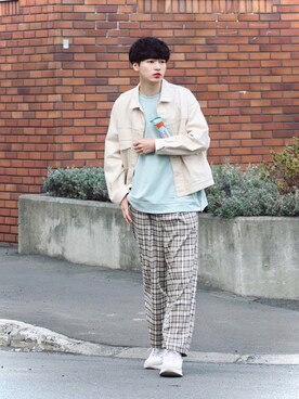 「RAGEBLUE（レイジブルー）のアイテム（ブルゾン）」を使った、  風早ゆうたさん（メンズ・184cm）の春コーディネート